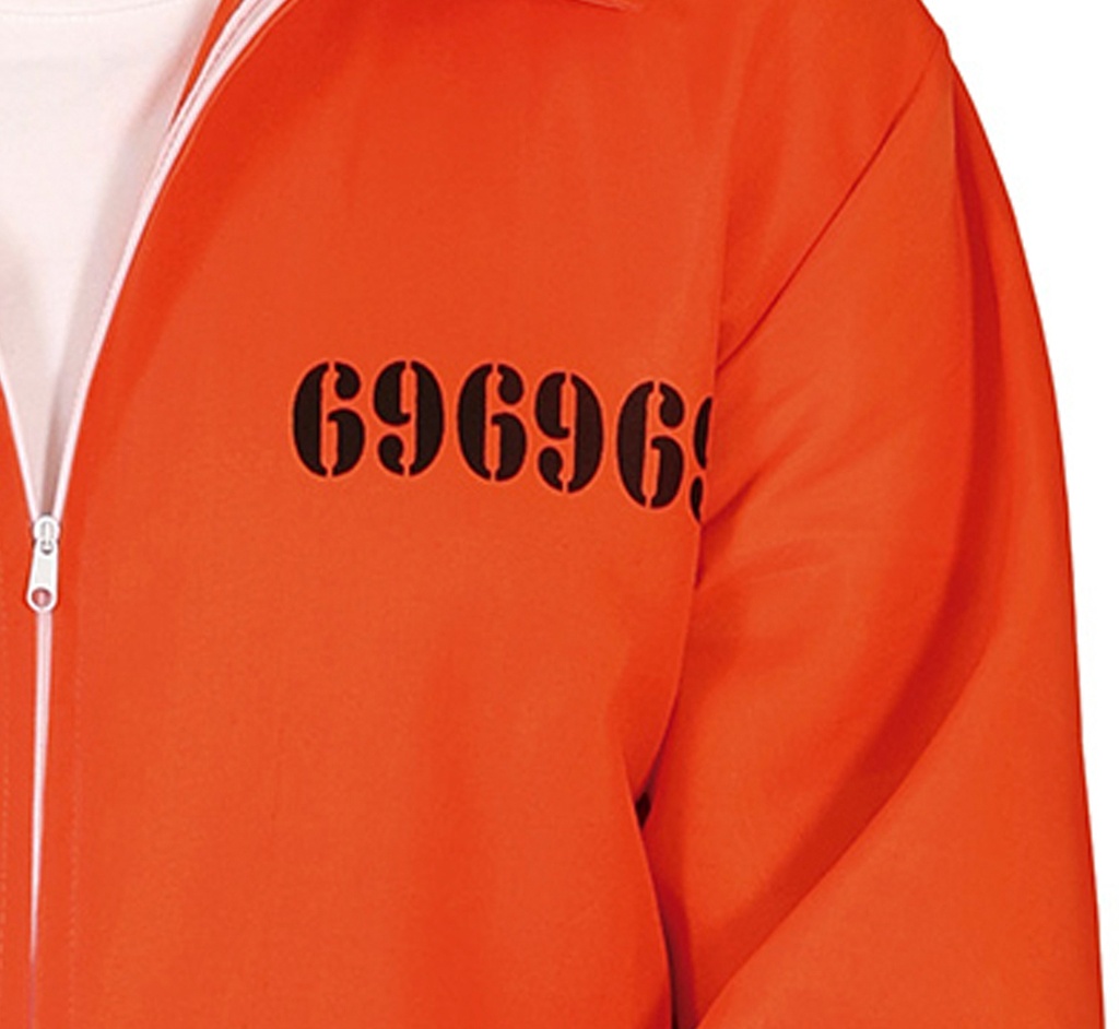 Orange Convict Prisoner Man Costume – Adult Size Large