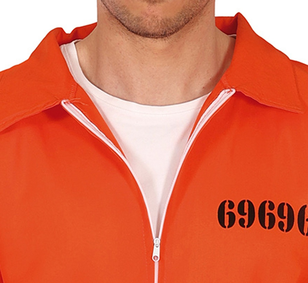 Orange Convict Prisoner Man Costume – Adult Size Medium