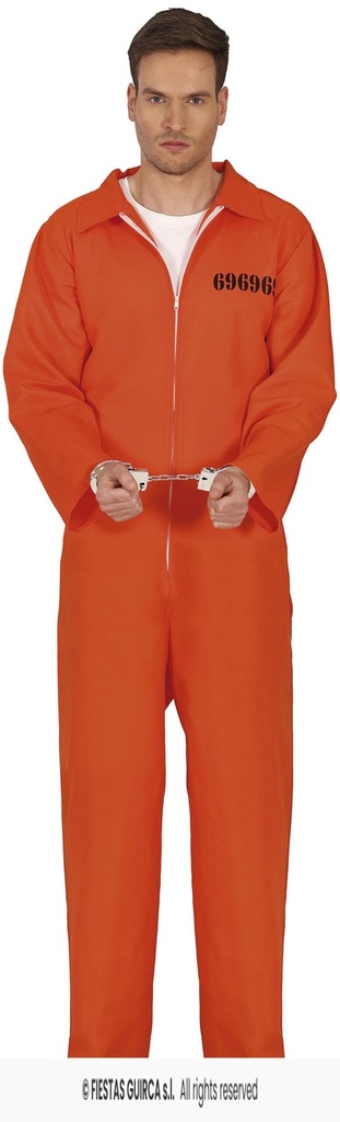 Orange Convict Prisoner Man Costume – Adult Size XXL (56-58)