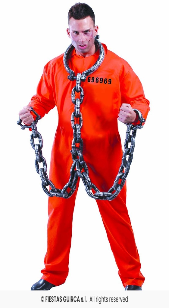 Orange Convict Prisoner Man Costume – Adult Size XXL (56-58)