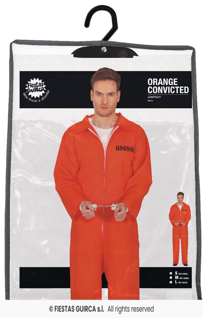 Orange Convict Prisoner Man Costume – Adult Size XXL (56-58)