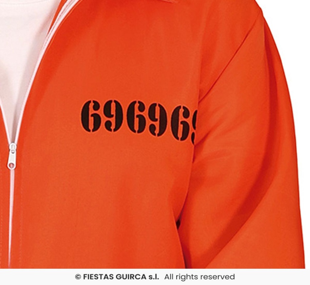 Orange Convict Prisoner Man Costume – Adult Size XXL (56-58)