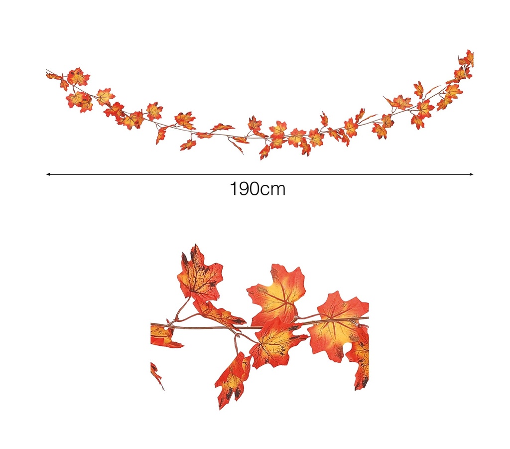 Orange Leaves Garland 190cm