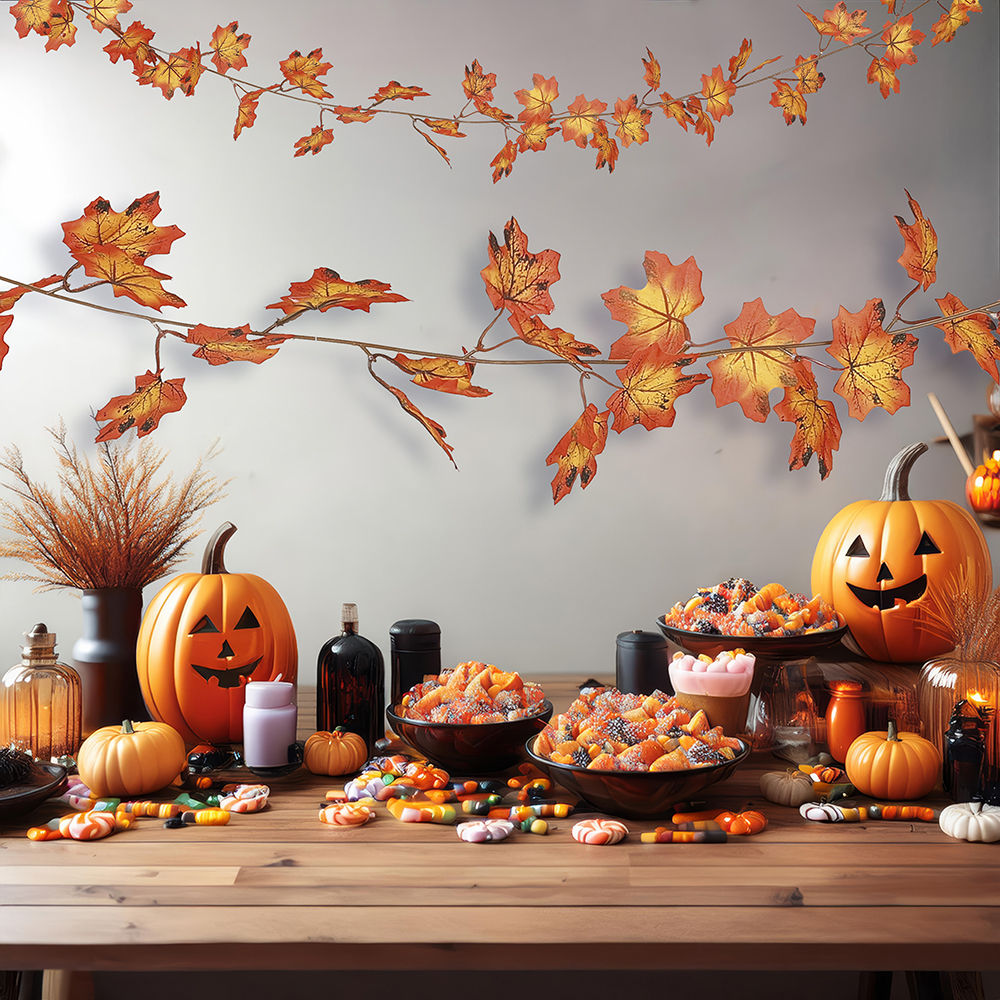 Orange Leaves Garland 190cm