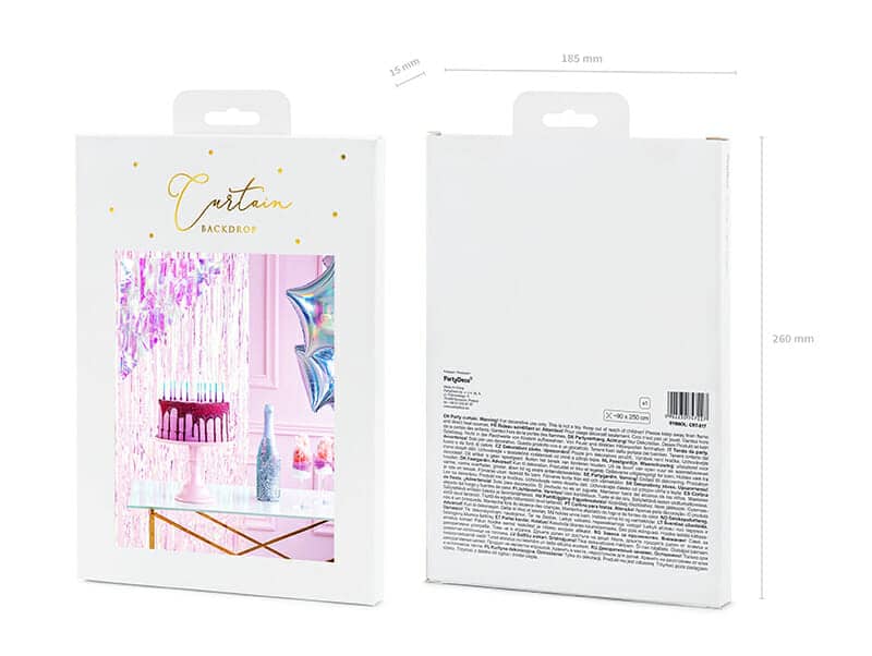 Party Backdrop Curtain Iridescent, 90 x 250cm