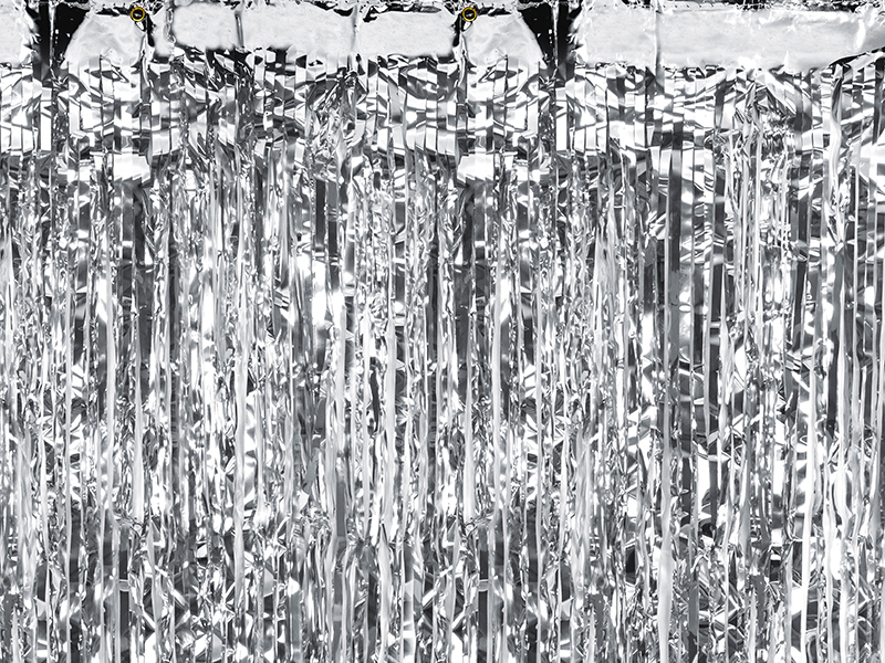 Party Backdrop Curtain Silver, 90 x 250xm