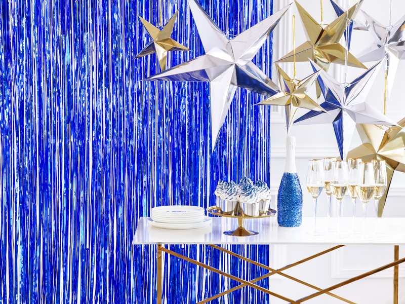 Party Backdrop Curtain Blue, 90 x 250cm