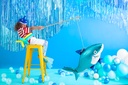 Party Backdrop Curtain Blue, 90 x 250cm