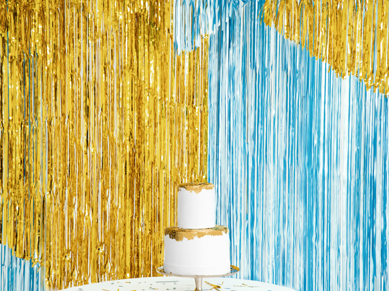 Party Backdrop Curtain Gold, 90 x 250cm
