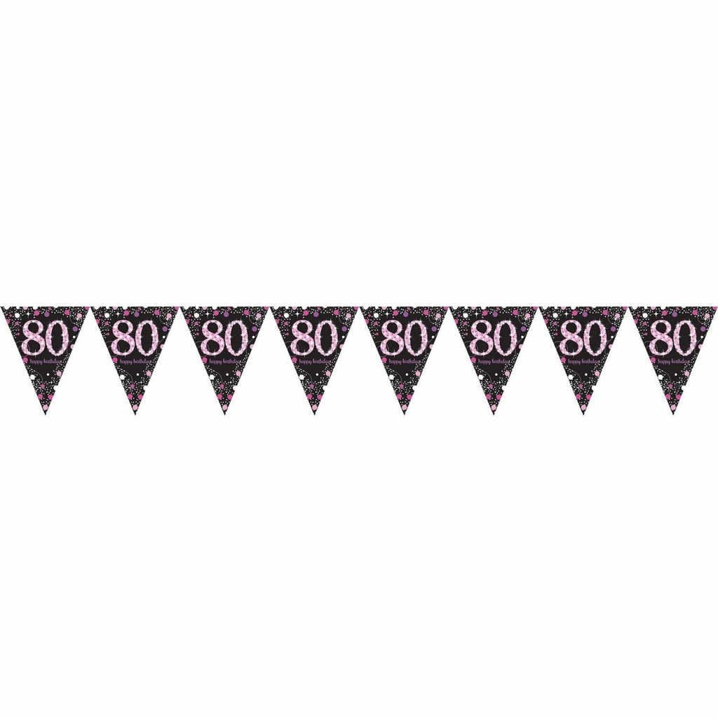 Pennant Banner Pink Celebration age 80 –  4M