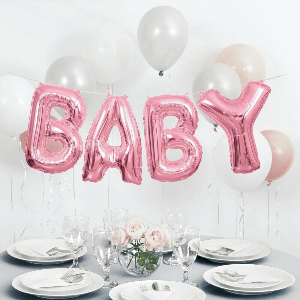 Pink Baby Foil Letter Balloon Banner Kit – 14 Inch