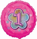 Pink Flowers No. 1 Holographic (18” Foil Balloon)