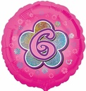 Pink Flowers No. 6 Holographic (18” Foil Balloon)