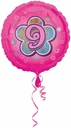 Pink Flowers No. 9 Holographic (18” Foil Balloon)