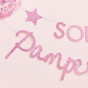 Pink Glitter Personalised Pamper Party Banner