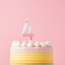 Pink Ombre Number 4 Wax Candle