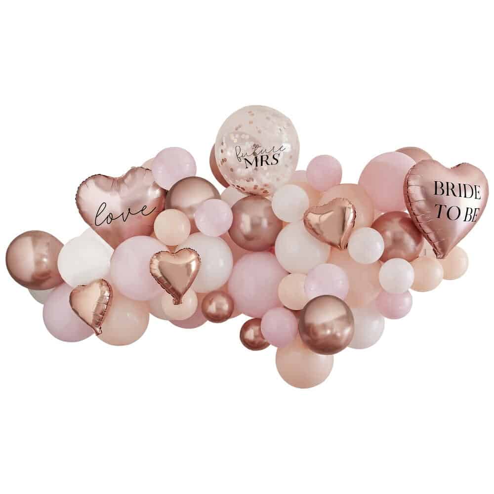 Pink, White, Peach and Rose Gold Hen Party Balloon Arch Kit