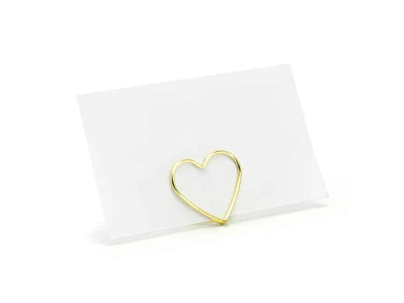 Place Card Holders Hearts, Gold, 2.5 cm (1 pkt / 10 pc.)