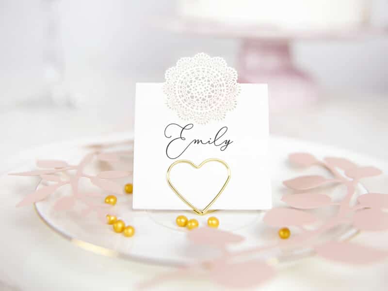 Place Card Holders Hearts, Gold, 2.5 cm (1 pkt / 10 pc.)