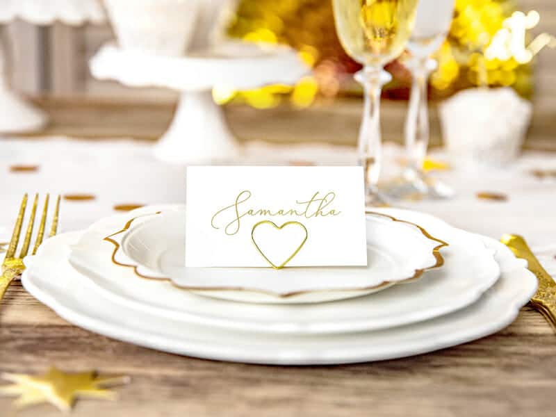 Place Card Holders Hearts, Gold, 2.5 cm (1 pkt / 10 pc.)