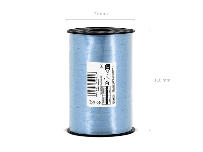 Plastic Ribbon, Sky-Blue, 5mm/225M