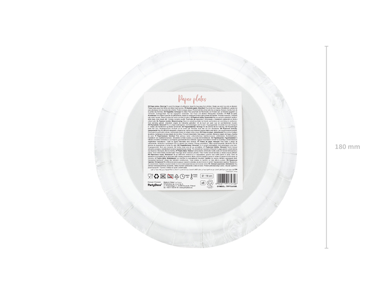 Plates Happy Birthday!, Rose Gold, 18cm (1 pkt / 6 pc.)