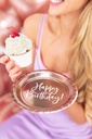 Plates Happy Birthday!, Rose Gold, 18cm (1 pkt / 6 pc.)
