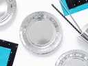 Plates, Silver, 18cm (1pkt / 6pc)