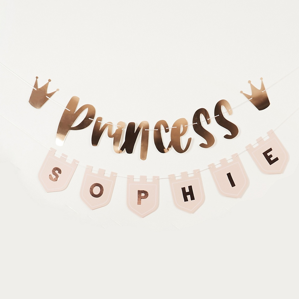 Princess Banner With Personalised Flags 2M