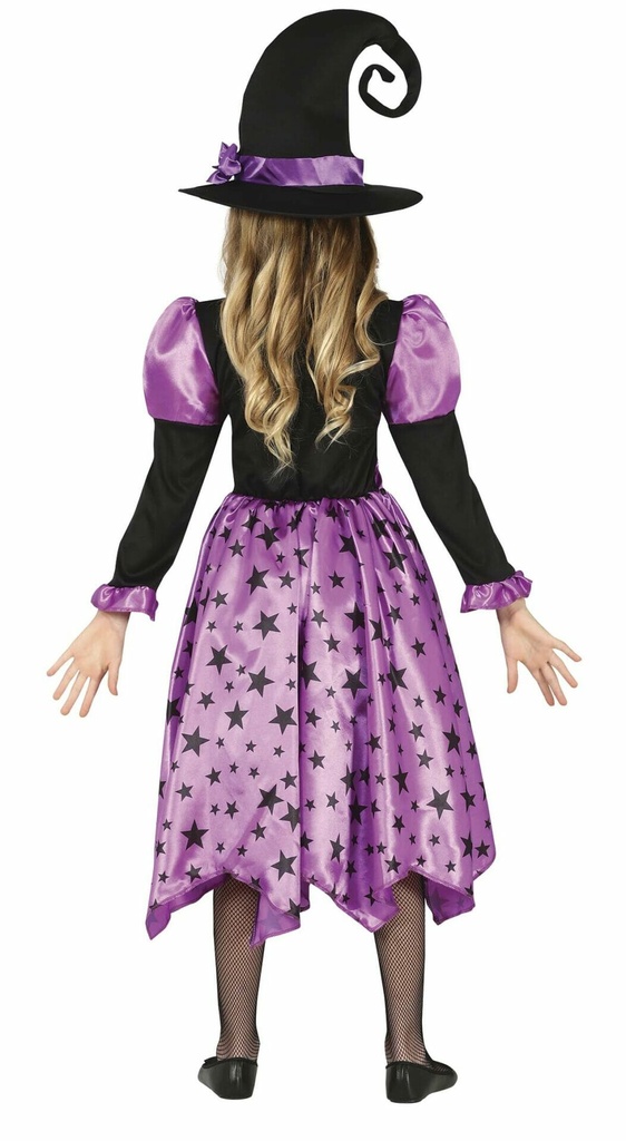 Purple Stars Witch Dress & Hat – Age 7 to 9 Years