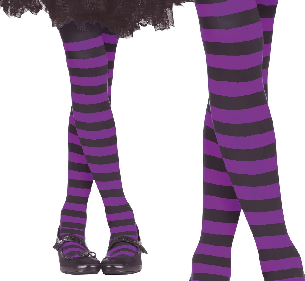 Purple Striped Tights – Age 7 to 12 Years