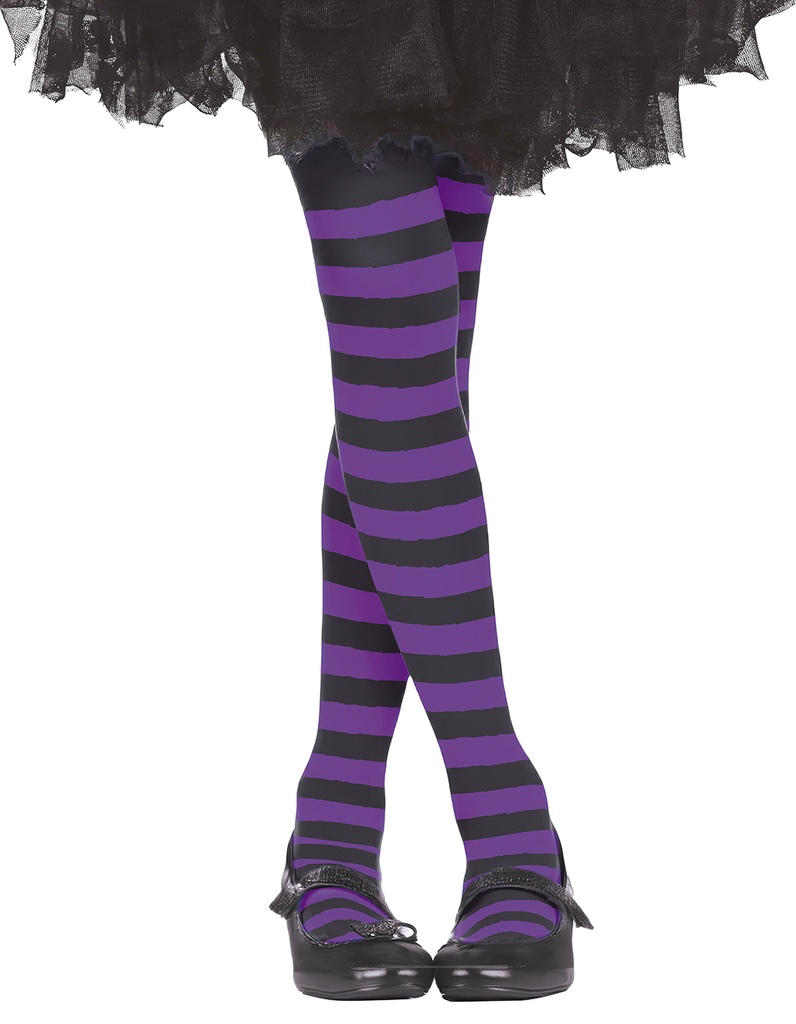 Purple Striped Tights – Age 7 to 12 Years