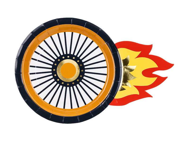 Racing Cars Plates Wheel, 26.5x18cm (1pkt / 6pc)