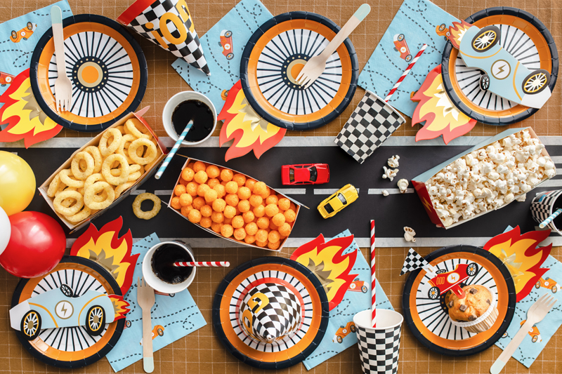 Racing Cars Plates Wheel, 26.5x18cm (1pkt / 6pc)