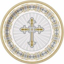 Radiant Cross Silver & Gold Paper Plates 21.9cm – 8pk