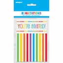 Rainbow Birthday Invitations – 8pk