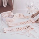 Pink and Rose Gold Team Bride Hen Party Sashes 6 Pack