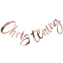 Rose Gold Christening Banner