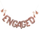 Rose Gold Engaged Foil Balloon Bunting – 7pk