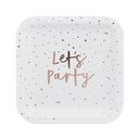 Rose Gold Let’s Party 9 Paper Plates 8 pcs