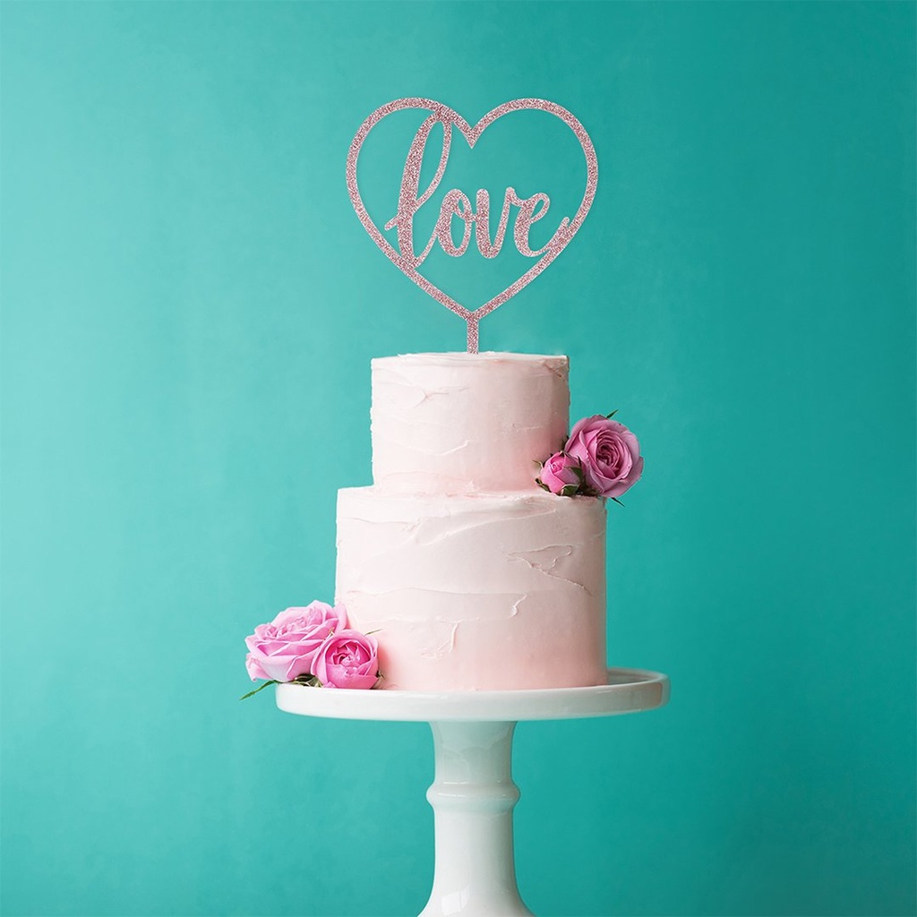 Rose Gold Love Acrylic Cake Topper
