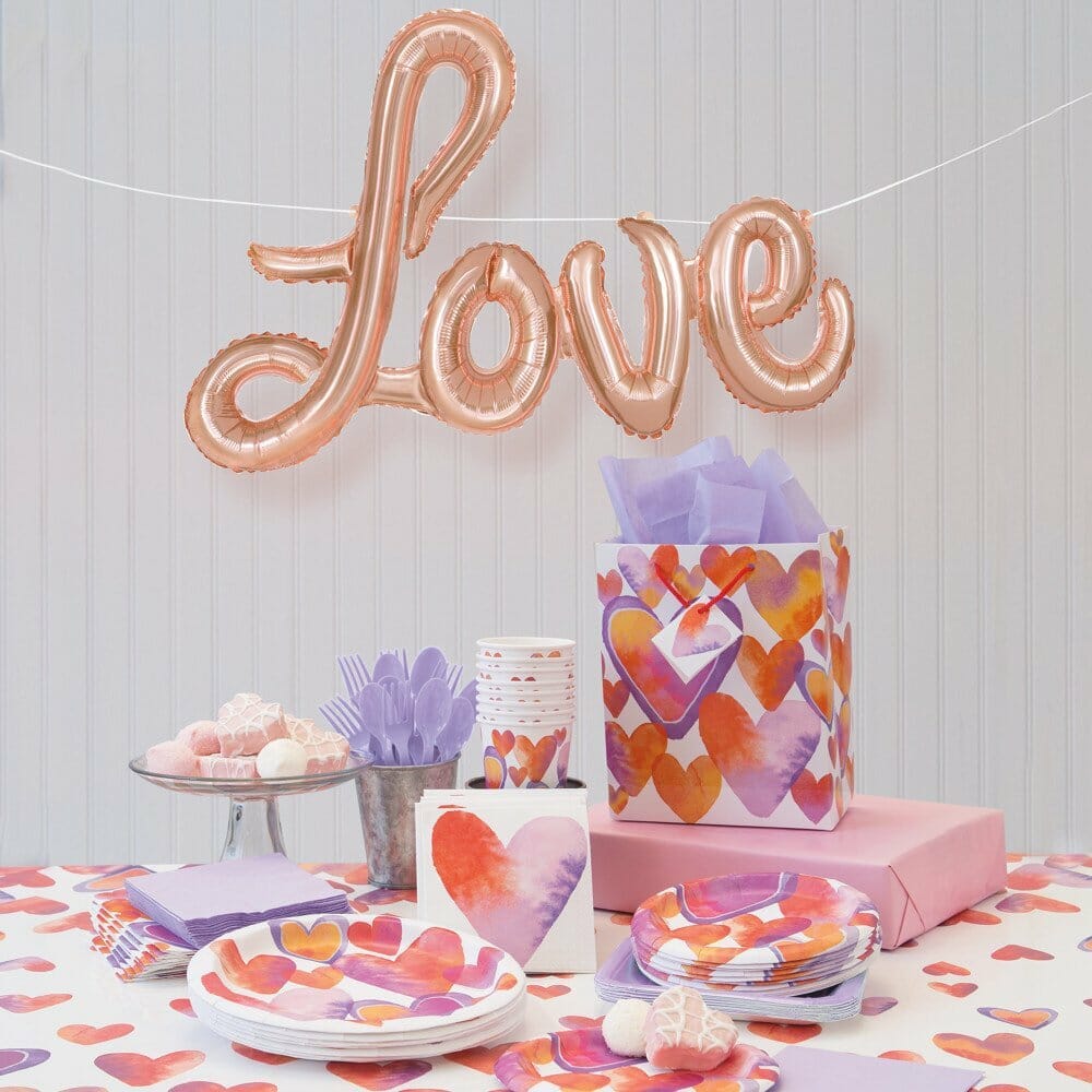Rose Gold Love Foil Letter Balloon Banner Kit – 36 Inch