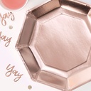 Rose Gold Paper Plates 25cm – 8pk