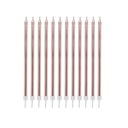 Rose Gold Tall Skinny Wax Candles 12 Pack