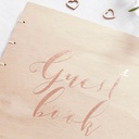 Rose Gold Wooden Wedding Guest Book – 22cm(W) x 23cm)H)