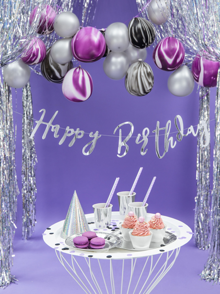 Round Plates, Silver, 23cm (1pkt / 6pc)