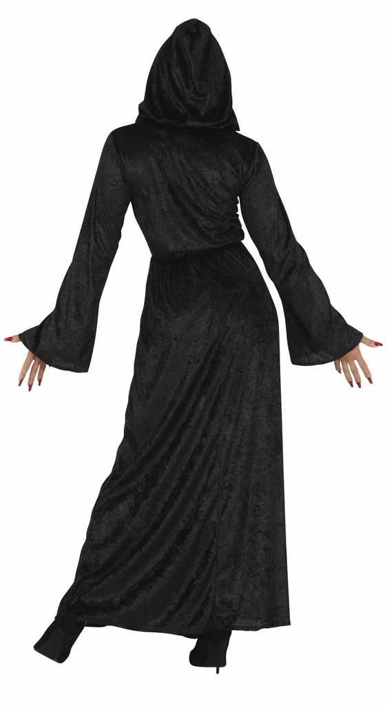 Satanic Priestess Lady Black & Red Hooded Dress – Adult Size Medium (10-12)