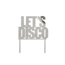 Silver Let’s Disco Acrylic Cake Topper