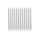 Silver Tall Skinny Wax Candles 12 Pack
