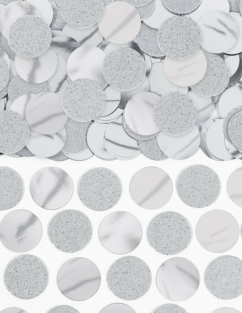 Sliver Glitter Foil Circle Confetti – 63g